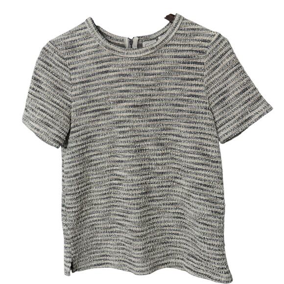 Anthropologie Postmark Women's Top Small Beige Tweed Metallic Gold Career Casual - Picture 1 of 7